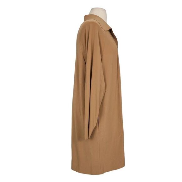 NWT Norma Kamali Men's Trench Coat Jacket Sz S Camel Oversized Open Front Stretc - Picture 3 of 8